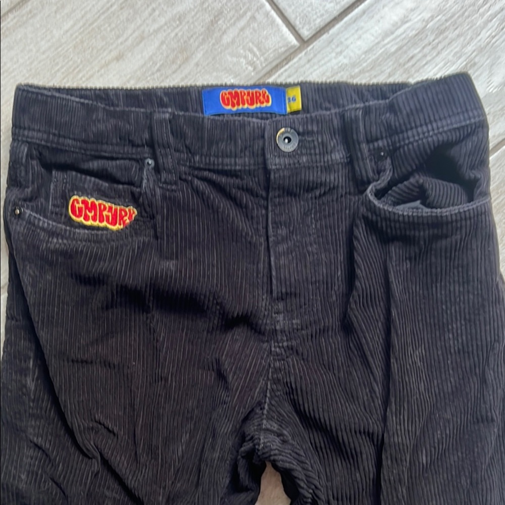 Empyre Black Corduroy Pants with Straight-Leg Cut